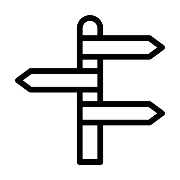 Signpost Vector Thick Line Icono Para Uso Personal Comercial — Archivo Imágenes Vectoriales