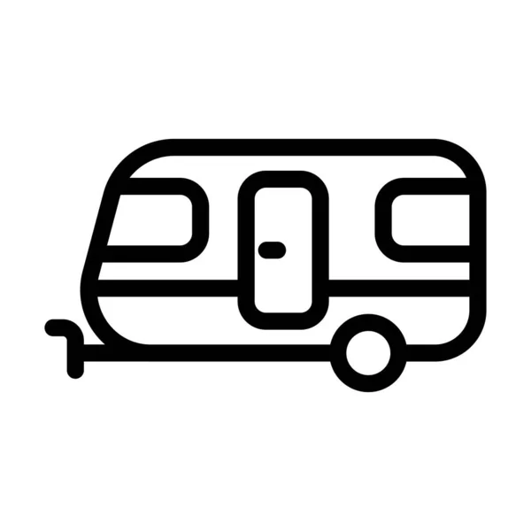 Caravan Vector Thick Line Icon Personal Commercial Use — Stock Vector