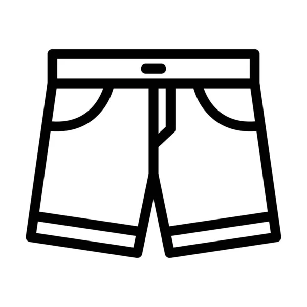 Pantalones Cortos Vector Thick Line Icono Para Uso Personal Comercial — Vector de stock
