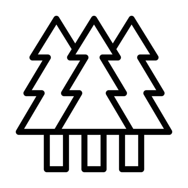 Πεύκο Δέντρο Διάνυσμα Παχιά Γραμμή Εικονίδιο Για Προσωπική Και Εμπορική — Διανυσματικό Αρχείο