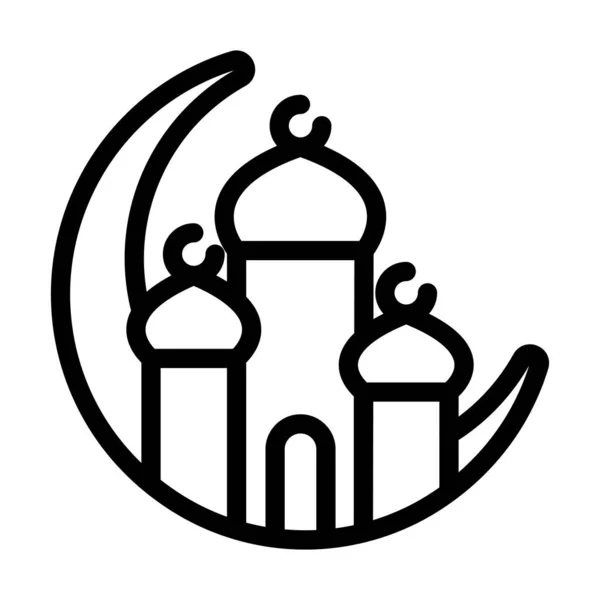 Kişisel Ticari Kullanım Için Ramazan Vektörü Kalın Çizgi Simgesi — Stok Vektör