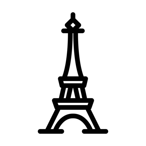 Icono Línea Gruesa Del Vector Eiffel Para Uso Personal Comercial — Vector de stock
