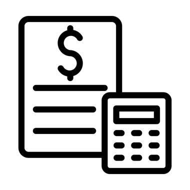 Kişisel ve Ticari Kullanım İçin Muhasebe Vektörü Kalın Çizgi Simgesi