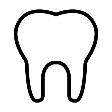 Kişisel ve ticari kullanım için Diş Vektörü Kalın Çizgi Simgesi