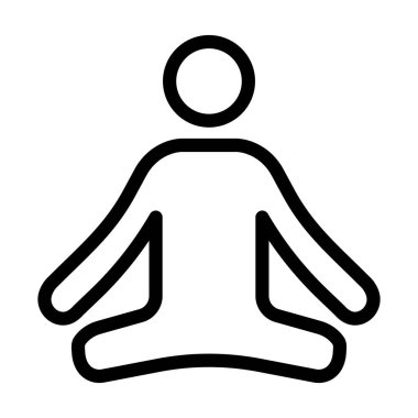 Kişisel ve ticari kullanım için Yoga Vektör Kalın Çizgi Simgesi
