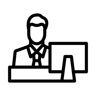 Kişisel ve Ticari Kullanım İçin Mali Danışman Kalın Çizgi Simgesi