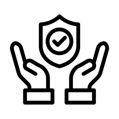 Kişisel ve ticari kullanım için Güvenlik Vektörü Kalın Çizgi Simgesi