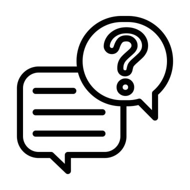 Kişisel ve ticari kullanım için Soru ve Yanıt Kalın Satır simgesi