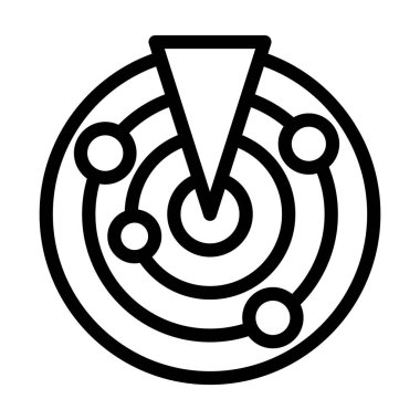 Kişisel ve ticari kullanım için Radar Vektör Kalın Çizgi Simgesi