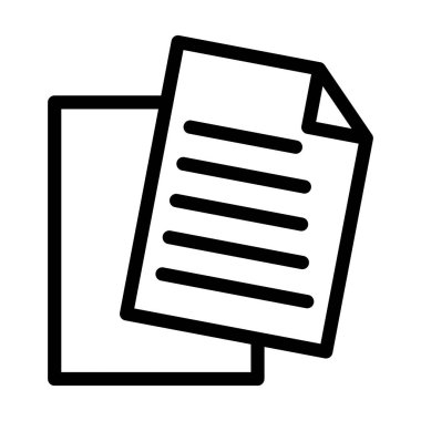 Kişisel ve Ticari Kullanım İçin Belge Vektörü Kalın Çizgi Simgesi