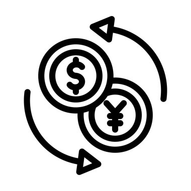 Kişisel ve Ticari Kullanım İçin Para Birimi Vektör Kalın Çizgi Simgesi