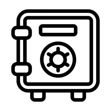 Kişisel ve Ticari Kullanım İçin Güvenli Kutu Vektör Çizgisi Simgesi