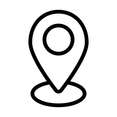 Kişisel ve ticari kullanım için konum Pin Vektörü Kalın Çizgi Simgesi