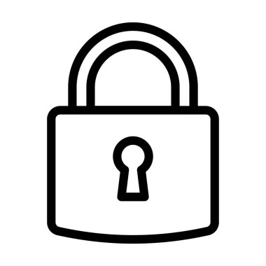 Kişisel ve Ticari Kullanım İçin Asma Kilit Vektör Kalın Çizgi Simgesi