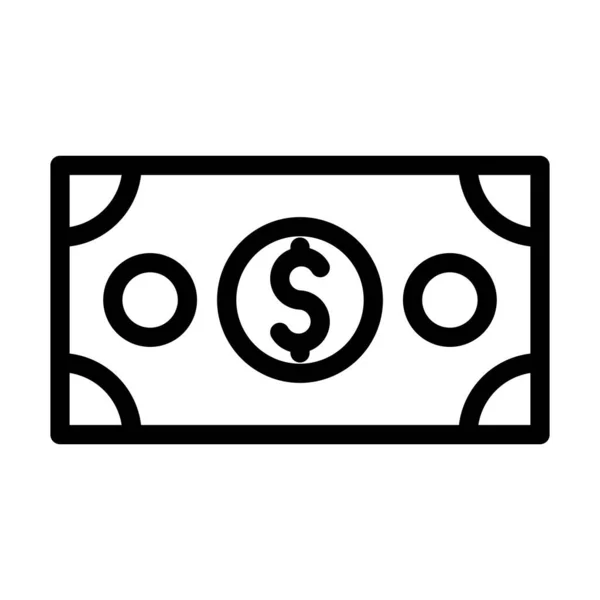 Money Vector Thick Line Icon Für Den Persönlichen Und Kommerziellen — Stockvektor