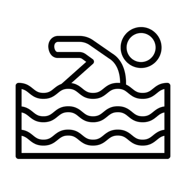 Плавальний Вектор Товста Лінія Піктограма Особистого Комерційного Використання — стоковий вектор