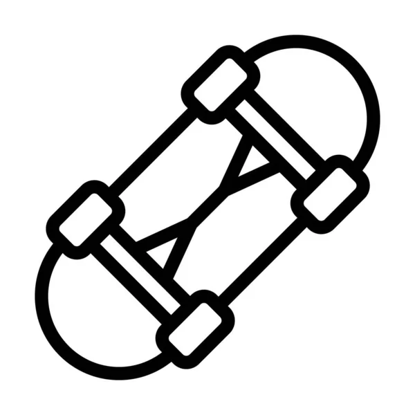 Skateboard Vector Thick Line Icon Für Den Persönlichen Und Gewerblichen — Stockvektor