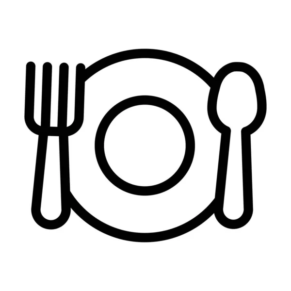 個人的および商業的使用のための食事ベクトル太線アイコン — ストックベクタ
