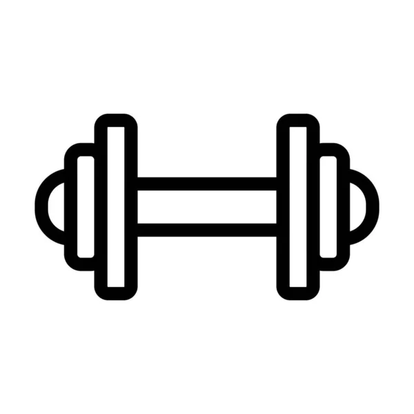 Dumbbell Vector Thick Line Icon Personal Commercial Use — Stock Vector
