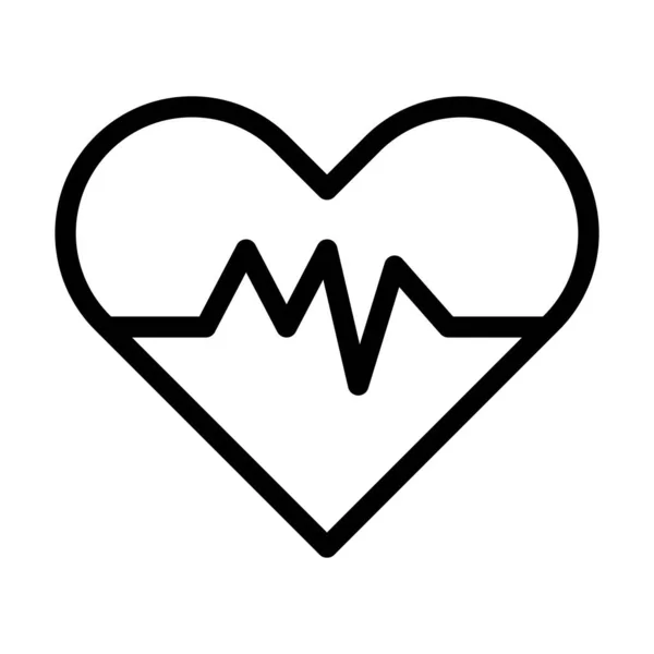 Tlustá Čára Vektoru Srdeční Frekvence Ikona Pro Osobní Komerční Použití — Stockový vektor