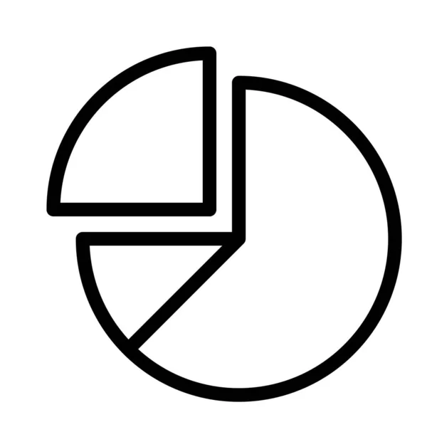 Pie Chart Vector Thick Line Icon Für Den Persönlichen Und — Stockvektor