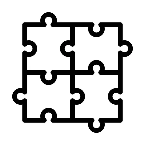 Puzzel Vector Dikke Lijn Pictogram Voor Persoonlijk Commercieel Gebruik — Stockvector