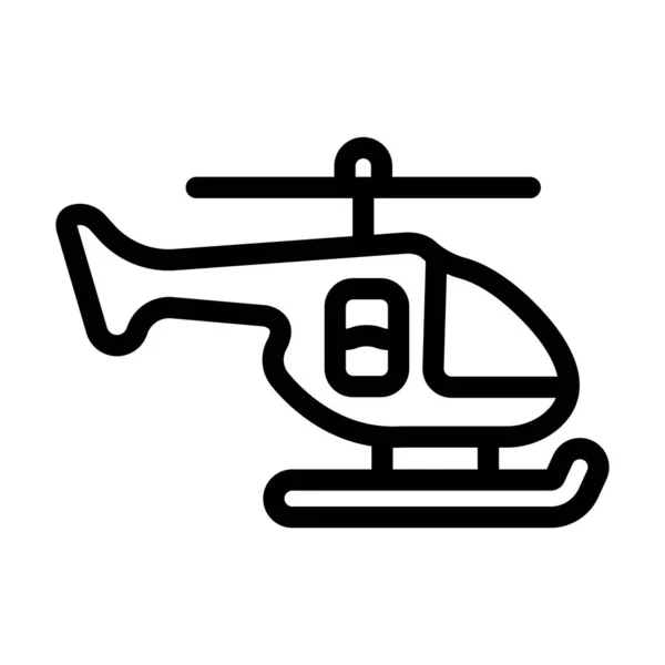 Helicopter Vector Thick Line Icon Personal Commercial Use — Stock Vector