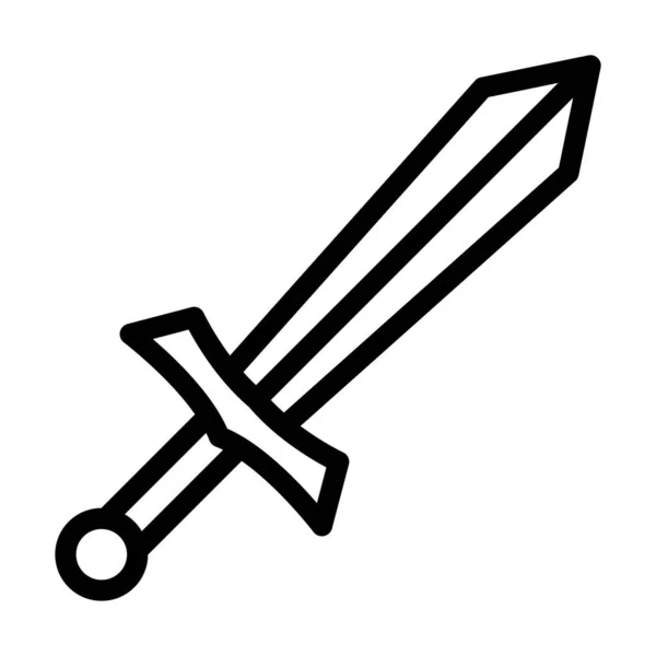 Espada Vector Thick Line Icono Para Uso Personal Comercial — Vector de stock