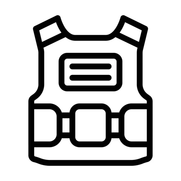 Kugelsichere Weste Vector Thick Line Icon Für Den Persönlichen Und — Stockvektor
