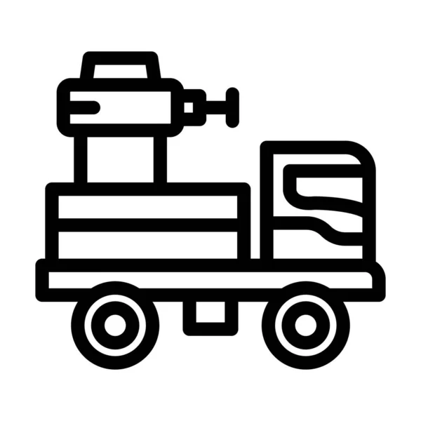 Ikona Pojazdu Opancerzonego Wektor Gruba Linia Użytku Osobistego Komercyjnego — Wektor stockowy