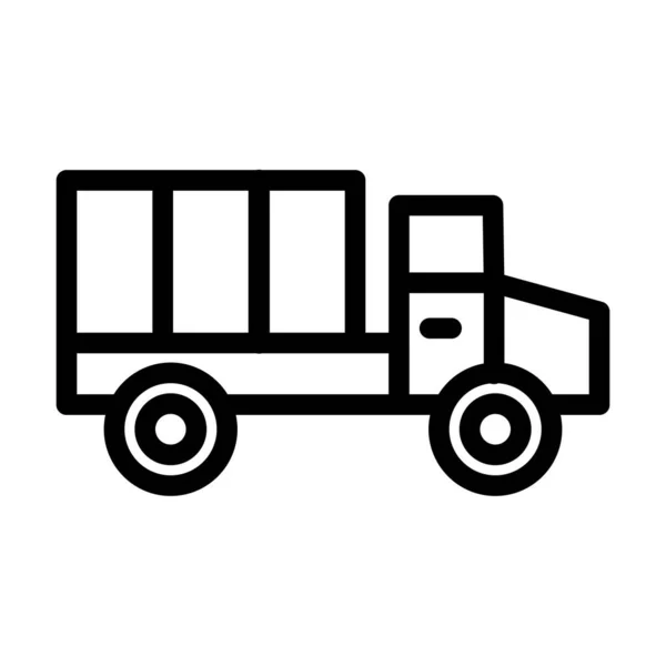 Militaire Vrachtwagen Vector Dikke Lijn Pictogram Voor Persoonlijk Commercieel Gebruik — Stockvector