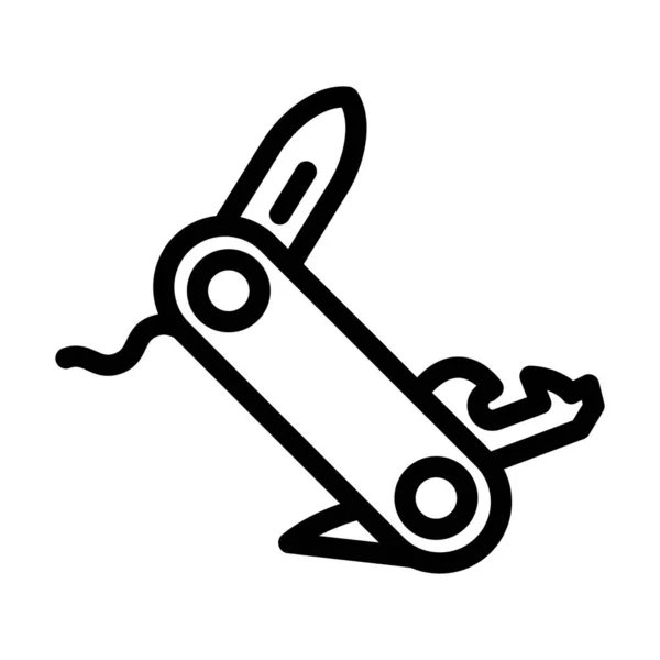 Swiss Knife Vector Thick Line Icon Personal Commercial Use — Stockový vektor