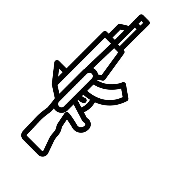 Asalto Rifle Vector Thick Line Icono Para Uso Personal Comercial — Vector de stock