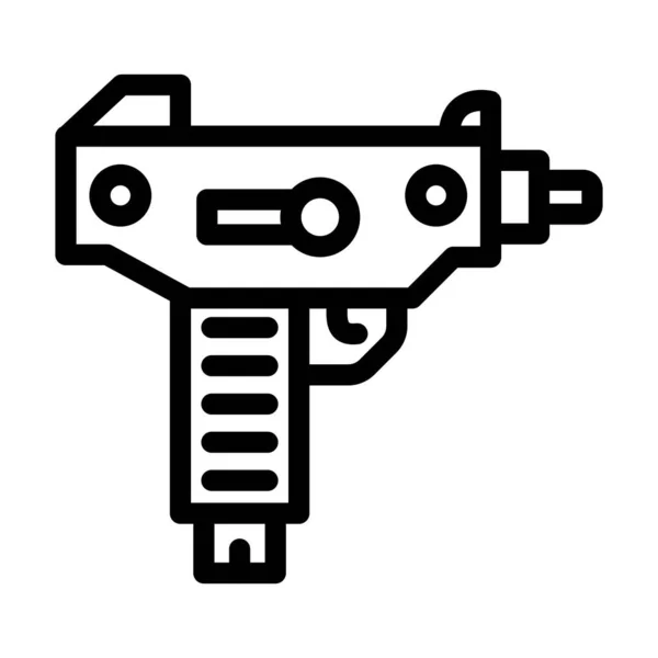 Uzi Vector Thick Line Icon Für Den Persönlichen Und Kommerziellen — Stockvektor
