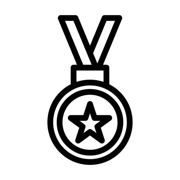 Ikon Garis Tebal Medali Untuk Penggunaan Pribadi Dan Komersial - Stok Vektor