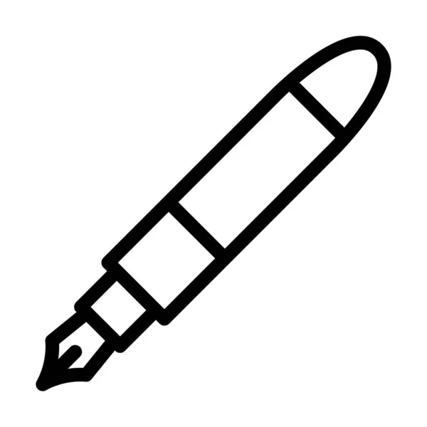 Fountain Pen Vector Silná Čára Ikona Pro Osobní Komerční Použití — Stockový vektor