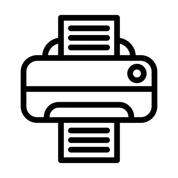 Drucker Vector Thick Line Icon Für Den Persönlichen Und Kommerziellen — Stockvektor