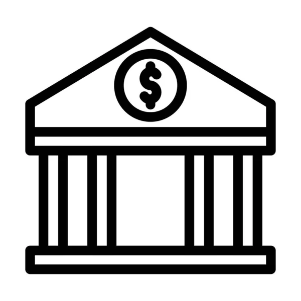 Ícone Grosso Linha Vetor Sistema Bancário Para Uso Pessoal Comercial — Vetor de Stock