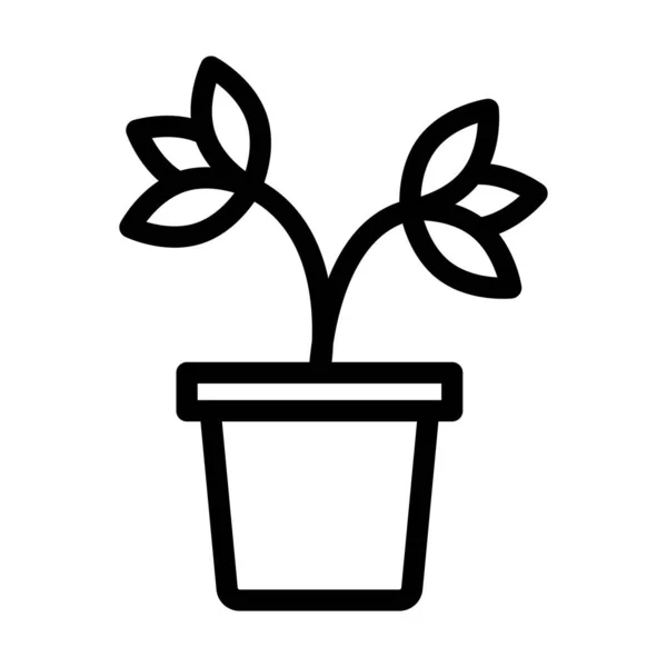 Pot Plant Vector Dikke Lijn Pictogram Voor Persoonlijk Commercieel Gebruik — Stockvector