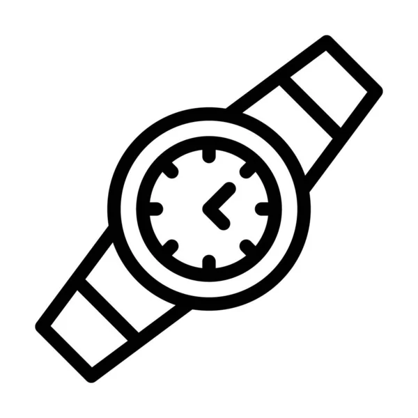 Wristwatch Vector Thick Line Icon Personal Commercial Use — Stock Vector