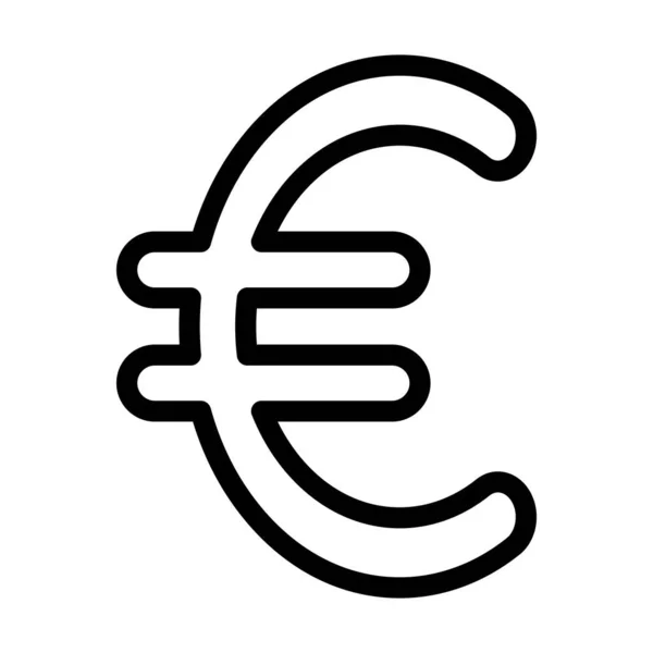 Знак Вектора Толщины Линии Евро Личного Коммерческого Использования — стоковый вектор