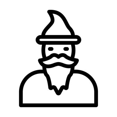Kişisel ve ticari kullanım için Sihirbaz Vektör Kalın Çizgi Simgesi