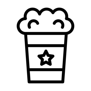 Kişisel ve Ticari Kullanım İçin Patlamış Mısır Vector Kalın Çizgi Simgesi