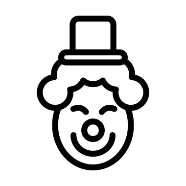 Palyaço Vektör Kalın Çizgi Kişisel ve Ticari Kullanım Simgesi