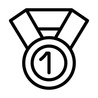 Kişisel ve Ticari Kullanım İçin Altın Madalya Kalın Çizgi Simgesi