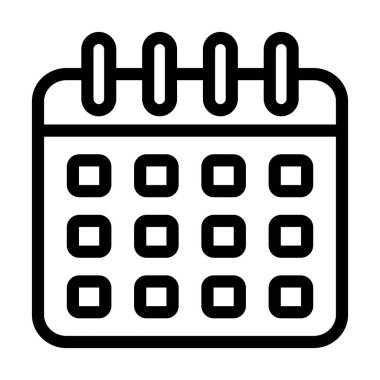 Kişisel ve ticari kullanım için Takvim Vektörü Kalın Çizgi Simgesi