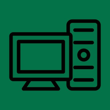 Kişisel ve ticari kullanım için Bilgisayar Vektörü Kalın Çizgi Simgesi