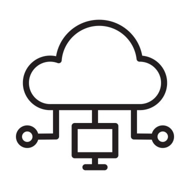 Kişisel ve ticari kullanım için Bulut Vektör Kalın Çizgi Simgesi