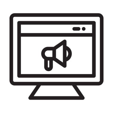 Reklam Vektörü Kalın Çizgi Simgesi Kişisel ve Ticari Kullanım