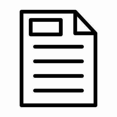 Kişisel ve Ticari Kullanım İçin Belge Vektörü Kalın Çizgi Simgesi